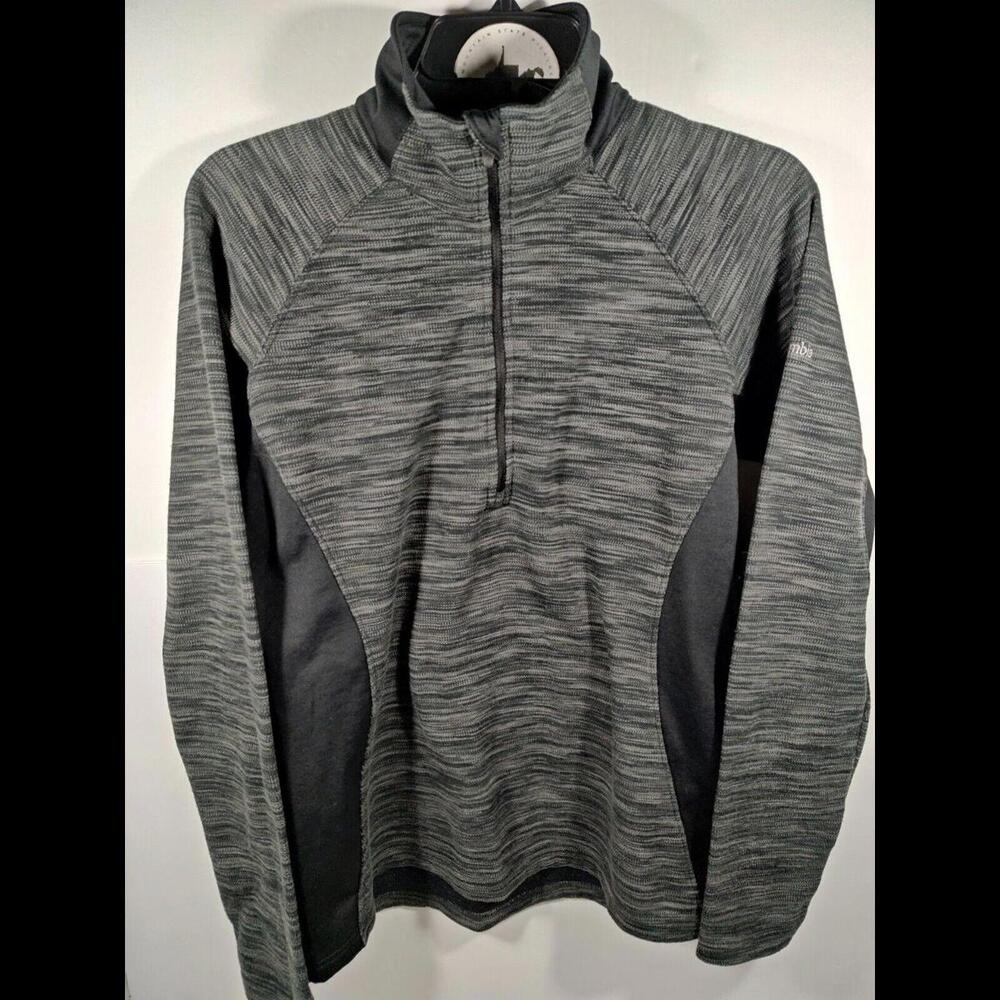 Columbia 3/4 Zip Black Gray Thumb hole Long Sleeve Women Pullover Medium